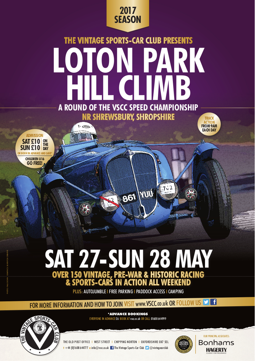 Loton Park Hill Climb next up in the 2017 VSCC Speed Championship this weekend cover