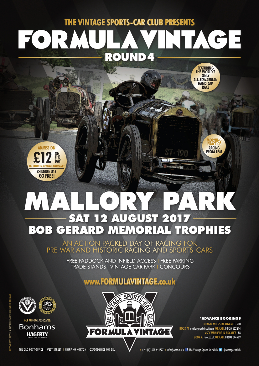 Advanced Ticket Sales For Formula Vintage - Round 4 - Mallory Park  Close TOMORROW! cover