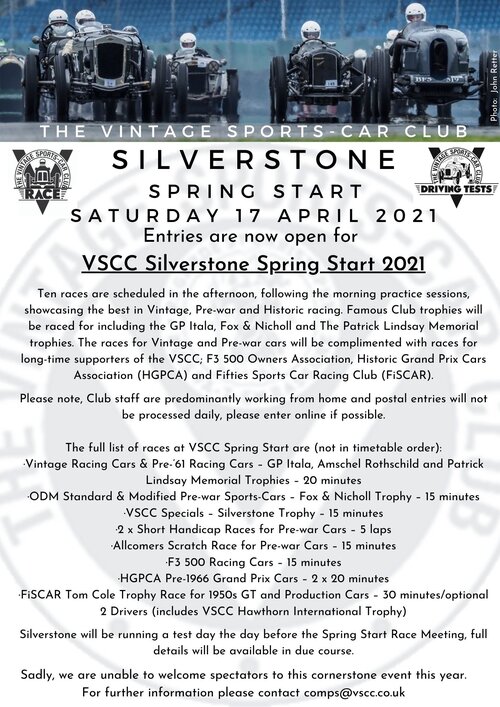 Silverstone Entries Open Email